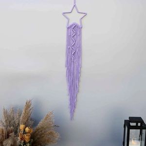 Macramé Rosa tejido de pared cesta de ratán figuritas de baño pequeña Decoración de mesa Bohemia perchas de plantas decorativas raras y elegantes - Product Image 4