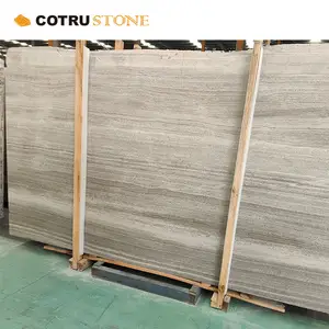 现代风格ODM/OEM豪华石材中国木质灰色大理石白色平板墙板天然石材户外大理石地砖