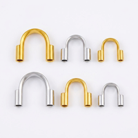 Tube fer à cheval en U en acier inoxydable personnalisé en usine, fermoir connecteur de fil, fermoir en U, composants de bijoux DIY, fabrication de bijoux OEM