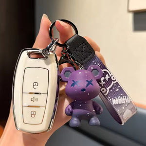 Échantillon gratuit TPU 4 boutons Accessoires automobiles de luxe Porte-clés Housse de protection pour clé de voiture Compatible avec <span class=keywords><strong>Santa</strong></span> <span class=keywords><strong>Fe</strong></span> Tucson <span class=keywords><strong>2022</strong></span> NEXO - Product Image 4