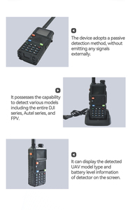 300MHz-6200MHz yarıçapı 1-1.5KM el dedektörü çift antenler Anti FPV algılama sistemi doğru aynı Alarm sistemi - Product Image 5