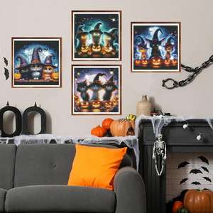 Kit de peinture diamant Raram Phitorns Halloween 15x20cm, éléments amusants, décoration murale DIY faite à la main - Product Image 4