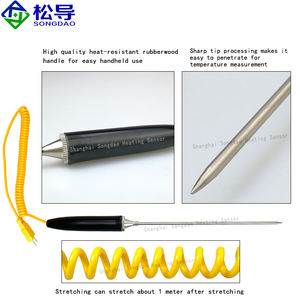 Датчик температуры вставляемого типа, термодатчик заостренного типа, ручная термопара типа K, термистор Pt100 - Product Image 4