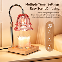 Lampe chauffe-cire en vitrail, réglable en hauteur, à intensité variable, avec minuterie, sans fumée, sûre, pour la décoration intérieure et comme cadeau