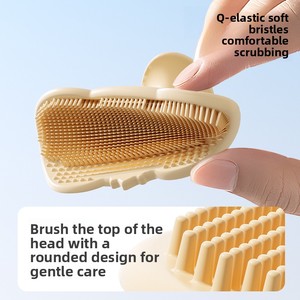 Spazzola in Silicone Morbido per <span class=keywords><strong>Shampoo</strong></span> Neonati, Massaggiatore Delicato per il Cuoio Capelluto, Spazzola per Lavaggio Capelli per Rimozione Crosta Lattea, OEM ODM Ingrosso - Product Image 5