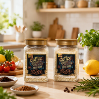 Boîte de bonbons à café en plastique transparent rectangulaire de qualité alimentaire de 500ml avec couvercle en cristal, prend en charge la personnalisation