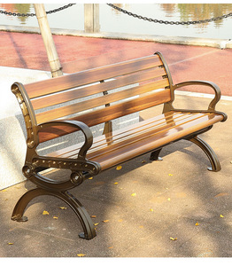 Banco de Exterior de Madera Compuesta y Hierro Fundido, Ecológico, Resistente, Antioxidante y Anticorrosivo, para Parque o Jardín - Product Image 6