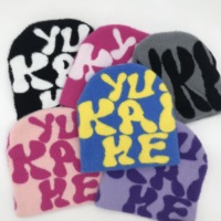 Unisex Mohair Winter Beanie Groothandel Jacquard Gebreide Muts Custom Logo Digitale Print Strikjes Karakter Strand Passende Mutsen