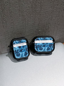 Étui AirPods à motif tourbillon bleu pour AirPods Pro 2 4 3, housse de protection antichoc avec porte-clés - Product Image 2