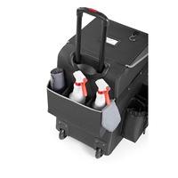 Chariot de ménage robuste avec revêtement en téflon, séparateurs réglables, sangles de sécurité, chariot de ménage durable pour hôtel, 2 roues