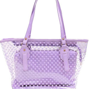 Bolso Tote Transparente <span class=keywords><strong>de</strong></span> PVC con Lazo, Gran Capacidad, Diseño <span class=keywords><strong>de</strong></span> Puntos, con Bolsa Interior, Venta al Por Mayor - Product Image 5
