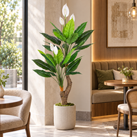 Plante artificielle Spathiphyllum résistante aux UV et ignifuge, fleurs artificielles pour la décoration d'anniversaire, d'hôtel, de bureau, sur mesure