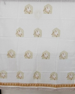 Cortinas de Algodón con Estampado a Mano de Estilo Étnico, Tamaño 7 pies. Tela de algodón voile. Se puede personalizar con tela ligera tejida - Product Image 2