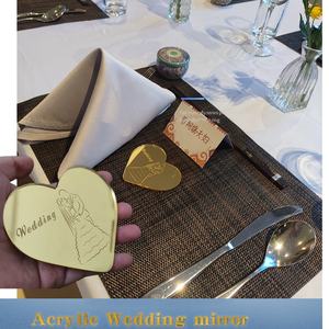 カスタムロゴプラスチックアールデコハート型結婚式パーティーテーブルセンターピースミラー化粧品装飾 - Product Image 2
