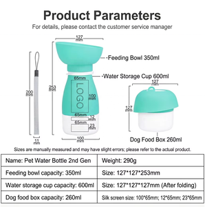 <span class=keywords><strong>Bottiglia</strong></span> Unica 3-in-1 in Silicone per Animali Domestici, Pieghevole, per Acqua e Cibo, Ideale per Viaggi in Auto ed Escursioni - Direttamente dalla Fabbrica - Product Image 6