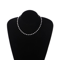 Collier esthétique emo à chaîne de perles, collier gothique punk grunge, cadeau de Noël, collier de perles en alliage en forme de boule