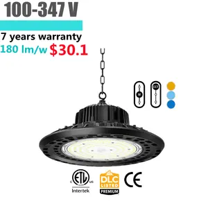 Plafondmontage 100-347V Cetl Dlc 3 Kleur Verwisselbaar Magazijn Led Licht Hoge Bay Ufo 100W 150W 200W 240W 300W 7 Jaar Garantie