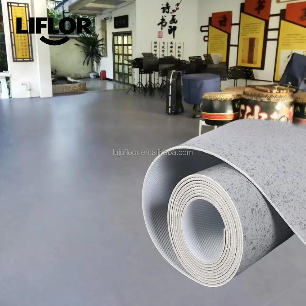 Suelo de PVC DE SEGURIDAD antideslizante, suelo de vinilo de plástico de grano de 2mm para hogar y hotel