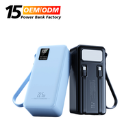 Banco de Energía de Gran Capacidad con Carga Rápida de 30000 mAh, Cable Integrado, Salida de 22.5 W, Linterna LED Portátil, Banco de Energía de 50000 mAh