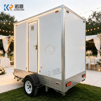 Caravane de camping écologique avec douche et toilettes, salle de bain extérieure à double porte, WC portable