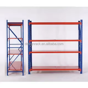 Rayonnage en acier à portée large, moyen et lourd, industriel, sans boulons, réglable, facile à assembler, revêtement en poudre, entrepôt de stockage - Product Image 3