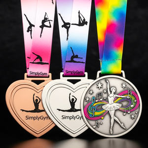 Ensemble <span class=keywords><strong>de</strong></span> médailles étoiles Or, Argent, Bronze avec figurine <span class=keywords><strong>de</strong></span> gymnaste gravée, <span class=keywords><strong>texte</strong></span> Compétition Moscou, ruban bleu pour récompense <span class=keywords><strong>de</strong></span> gymnastique rythmique - Product Image 6