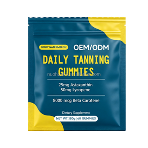 Gummies bronzantes quotidiennes 60 unités saveur pastèque acidulée Astaxanthine Lycopène Bêta-carotène Antioxydant Complément alimentaire pour adultes - Product Image 4
