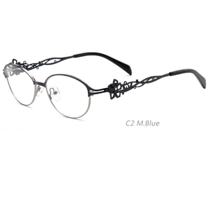 新しいメガネフレーム女性用メガネ金属金眼鏡反射防止クリアレンズ処方眼鏡 - Product Image 3
