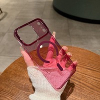Nouvelle coque de protection magnétique élégante couleur cerise pour iPhone 18 17 Pro Max, transparente et anti-rayures