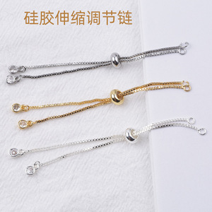 Zircon Box Chain <b>Bracelet</b> Findings <b>Copper</b> Plated For DIY Jewelry Making Spring 2024 Yiwu Origin - Product Image 5