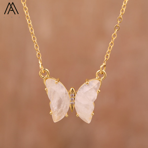 Nouveau collier papillon style bohème, bijoux chics, colliers ras du <span class=keywords><strong>cou</strong></span> papillon en pierres précieuses amazonite et œil <span class=keywords><strong>de</strong></span> tigre - Product Image 6