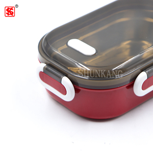 Hình chữ nhật thép không gỉ nhựa Hộp Ăn Trưa với ổ khóa kín container thực phẩm cho trẻ em - Product Image 4