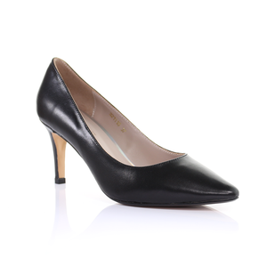 Leather 8cm Pin Heel Pointed Toe <b>Pumps</b>-<b>Black</b> - Product Image 5