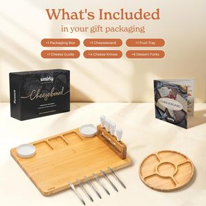 Charcuterie Boards Set, Large Cheese Board Set, Natural Bamboo Charcuterie Tray Cheese Platter with Accessories - Product Image 6