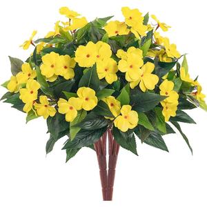 Decoración de Balcón con <span class=keywords><strong>Impatiens</strong></span> Artificiales en Macetas Combinadas con Ramos de Vegetación, Ideal para Bodas en Interiores y Exteriores - Product Image 1