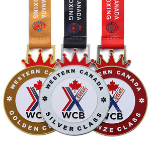 เหรียญโลหะคุณภาพสูงเคลือบเงาพร้อมโลโก้สั่งทำ วัสดุโลหะผสมสังกะสี WCB เวสเทิร์นแคนาดา & คัพ สำหรับการแข่งขัน<span class=keywords><strong>มวย</strong></span> - Product Image 3