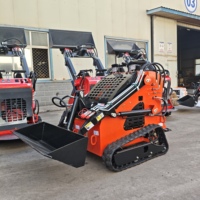 Pengiriman Gratis 1 Ton Mini Skid Steer 1000kg Loader Dengan Bucket Sempit 820mm