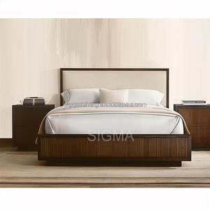 Современная удобная кровать с каркасом из массива дерева, мебель для спальни, Королевский размер, деревянная кровать - Product Image 3