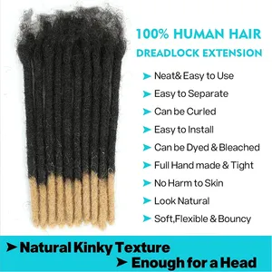 Bán Buôn 100% Handmade Afro Kinky Tóc Con Người Dreadlock Mở Rộng Loc Mở Rộng Tóc Con Người Crochet Dreadlock Bện Tóc - Product Image 4