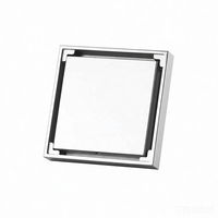 Siphon de sol carré moderne en laiton de 4 pouces (100 mm) anti-odeur, invisible, en cuivre, pour salle de bain, accessoires de salle de bain
