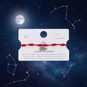 Bracelet en acier inoxydable avec cordon rouge et breloque constellation Vierge pour femme, cadeau astrologique - Product Image 3