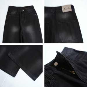 Trendy 8862 Black Spray Finish Jeans de mezclilla sueltos de cintura alta con diseño modesto para el estilo de calle moderno Look de verano/invierno - Product Image 6