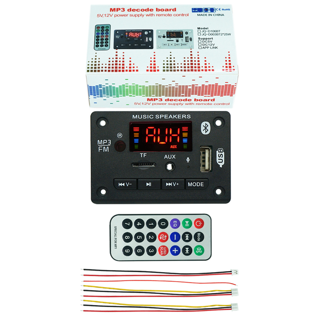 BT 5.3 Bluetooth Wireless MP3 Player Record Folder WMA APE FLAC USB Decoder Module Circuit Board 12V