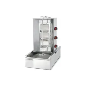 4 Branders Industriële Rvs Gas Shoarma Machine Apparatuur Turkse Kebab Gas Shoarma