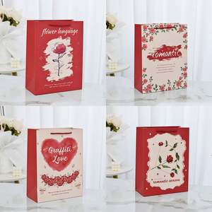 Wholesale Custom Print Logo Luxury Square <b>Valentine</b> Perfume White Paper Bag Thank You Plain Paper Shopping Bags With Handles - Product Image 4