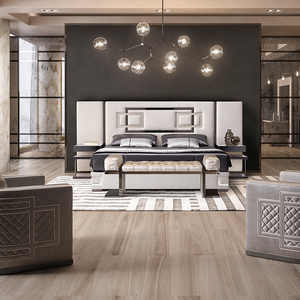 Lit moelleux extra king-size luxueux avec tête de lit à grand écran <span class=keywords><strong>confortable</strong></span> et rembourré pour les meubles de chambre principale - Product Image 1