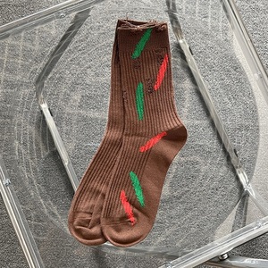 Calcetines de algodón retro para mujer, estilo rasgado, con efecto salpicado de tinta, a media pantorrilla, tipo mendigo, con doble aguja y doble capa de tejido, tendencia Hip Hop - Product Image 5