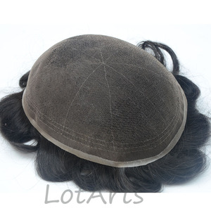 Peluca de cabello <span class=keywords><strong>para</strong></span> <span class=keywords><strong>hombres</strong></span>, sistema de reemplazo de cabello humano, Bases de encaje francés, tupé brasileño <span class=keywords><strong>para</strong></span> <span class=keywords><strong>hombres</strong></span> - Product Image 2