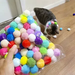 Tương tác khởi động đào tạo mèo đồ chơi sáng tạo chó đào tạo Đồ chơI mèo con Mini pompoms Trò chơi kéo dài sang trọng Bóng đồ chơi mèo sản phẩm - Product Image 6