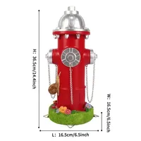 Statue de jardin en résine en forme de hydrant d'incendie avec escargot et 4 piquets, décoration de jardin peinte à la main